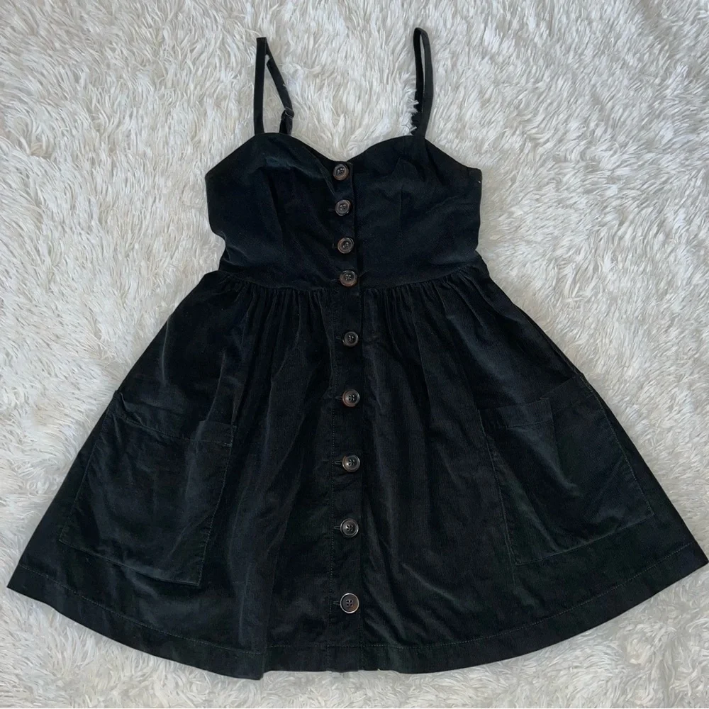 Vintage Urban Outfitters Dark Green Mini Dress - Picture 1 of 4